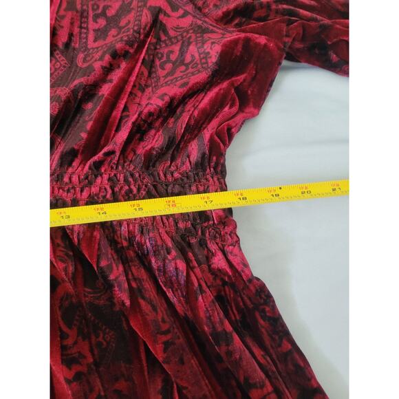 Y2k Apt 9 Velvet Babydoll Tunic Top Size XL Red Vamp Grunge Whimsigoth - Picture 6 of 9